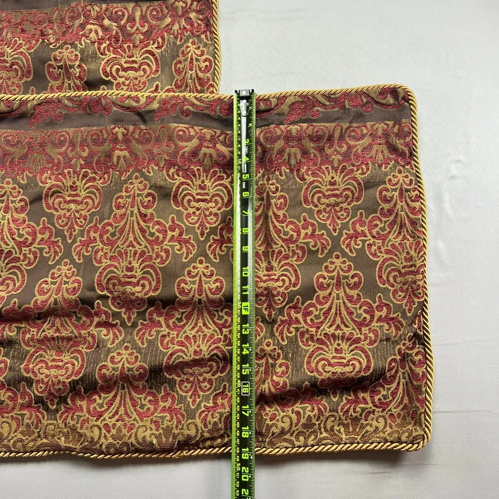 Set Of 2 Croscill Standard Pillow Shams Multicolor Damask Embroidery (19
